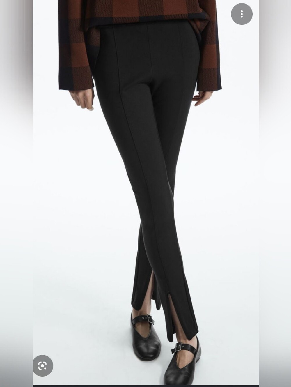 COS Black High-Waist Slim Pants/Leggings with Ankle Zip Hem - Sz M - EUC